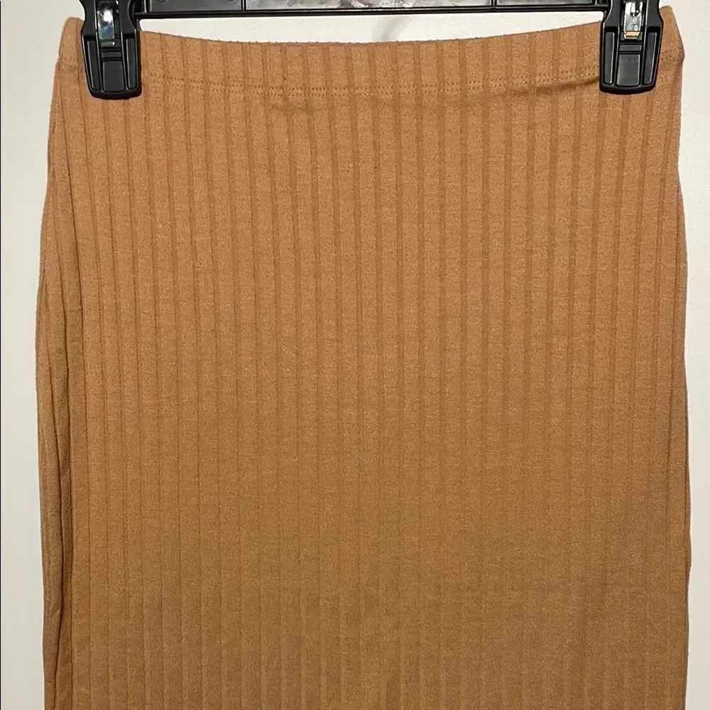 Forever 21 Tan Ribbed Pencil Skirt for Work